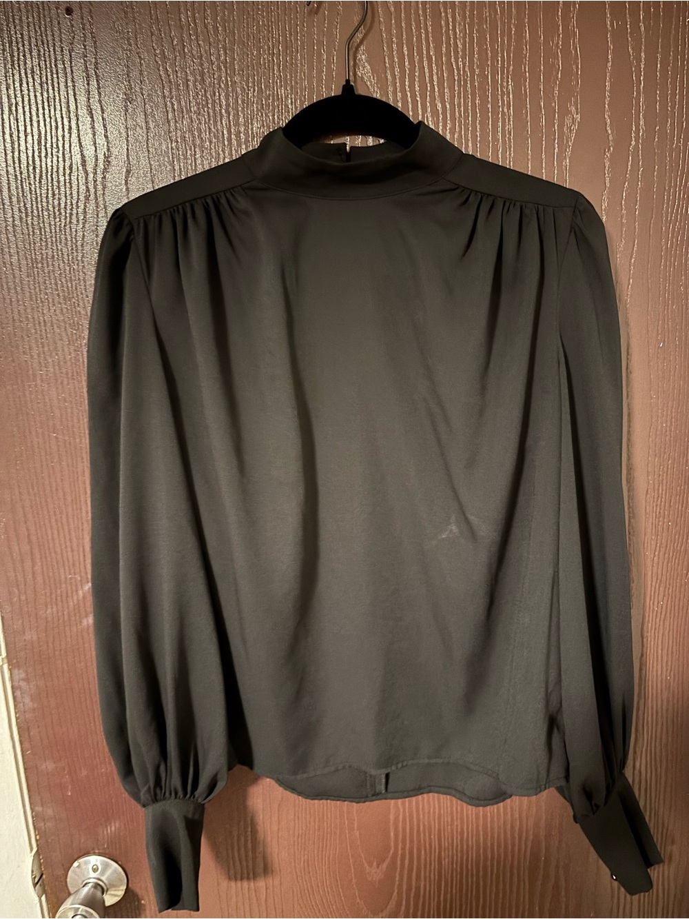 Express Black Mock Neck Long Sleeve Blouse